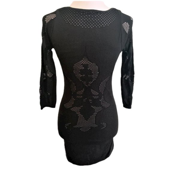 Free People Intimately Black Long Sleeve Body Con Dress/Tunic Size XS/S - Picture 2 of 5